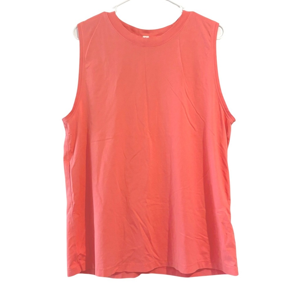 Lululemon Love Tank Top Pima Cotton Coral Pink Sleeveless Shirt SIZE 12